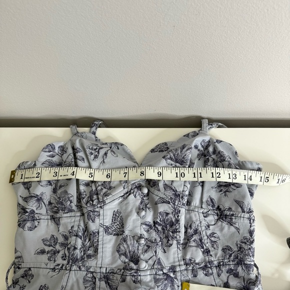 Anthropologie - Blue Victorian Patterned Floral Midi Dress - Size 2 - Picture 7 of 9